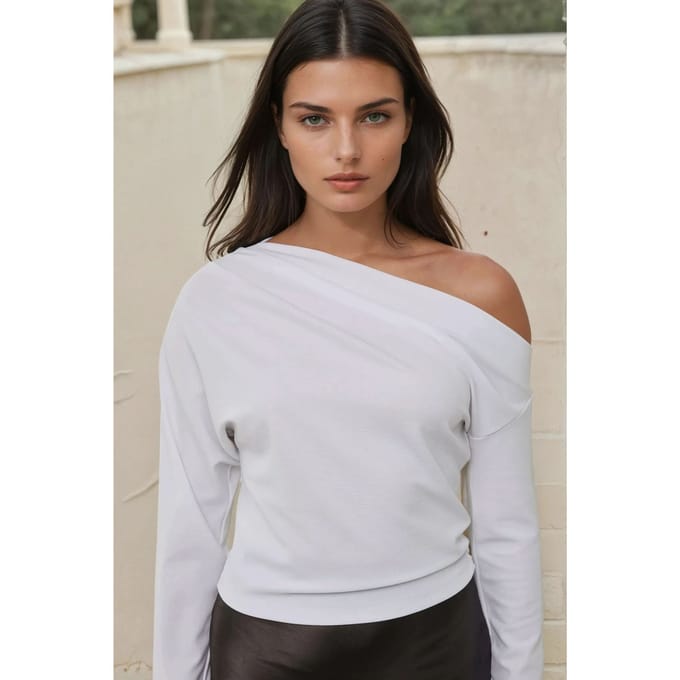 Asymmetrische Hals Drapé Blouse