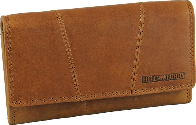 HillBurry Leren Dames Portemonnee - VL777023 - Vintage Leer - RFID - Bruin
