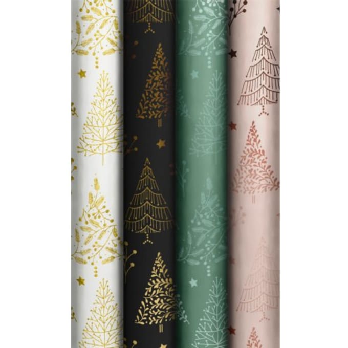 Stewo kerst cadeaupapier elegant wood, formaat 70 x 150, assorti