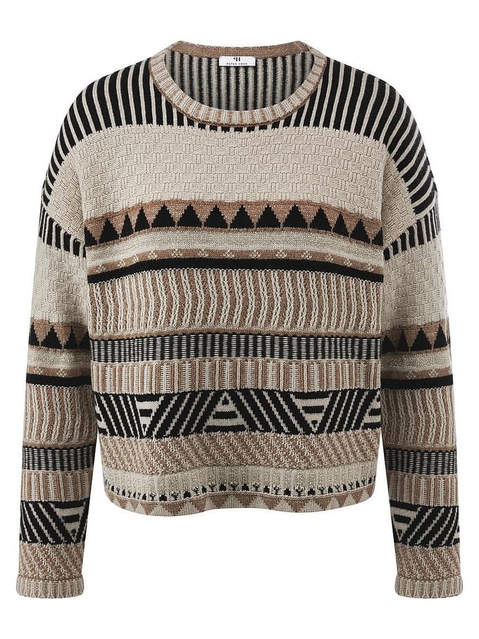 Trui ronde hals Van Peter Hahn beige