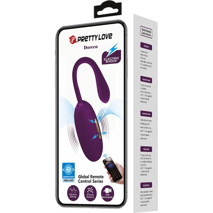 Pretty Love - Doreen - E-stim Vibrerend Eitje - Electrosex - Met App Control - Lichtpaars