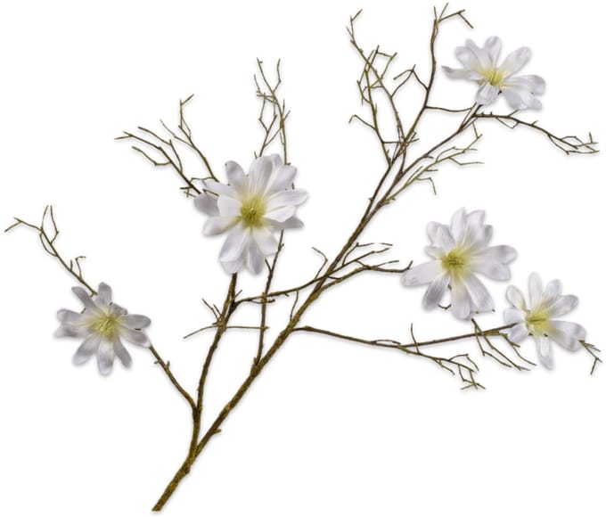 Silk-ka Kunstbloem-Zijden Bloem Magnolia Tak Wit 98 cm