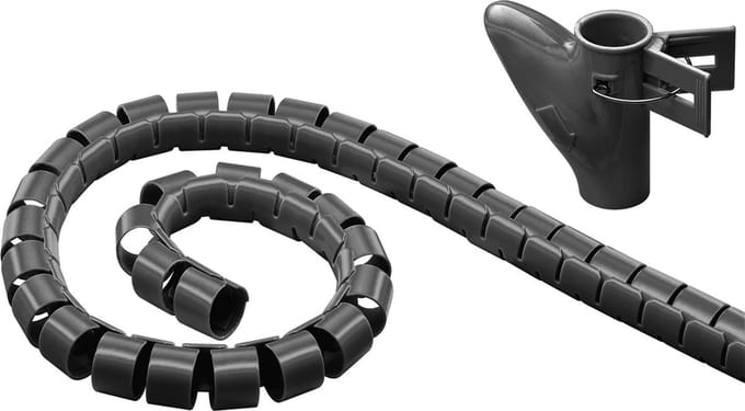 Goobay Kabelgoot zwart 2,5 m, spiraalbuis met 20 mm diameter, incl. trekhulp, op maat te snijden