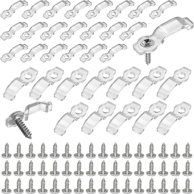 Fixeerclips voor LED-strips - 100 stuks voor 10-12 mm LED-verlichting en bevestiging