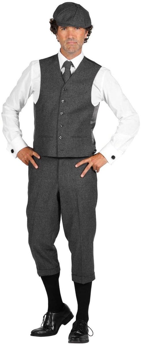 Peaky Blinders heren kniebroek, grijs maat 54