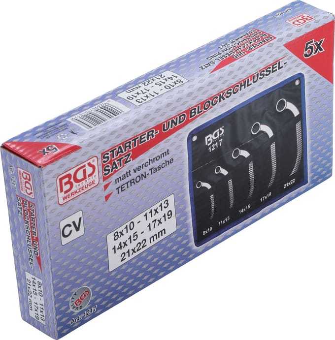 BGS Startersleutelset 8x10 - 21x22 mm 5 delig