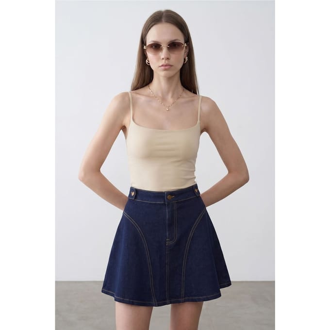 Slim Fit Vierkante Hals Zonder Mouwen Blouse