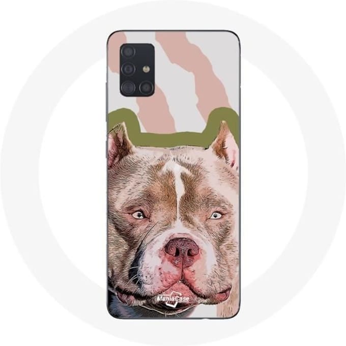 Bruine Pitbull hond Samsung Galaxy A51 hoesje bruin