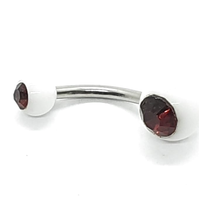 Navel Piercing - Wit Met Steentjes