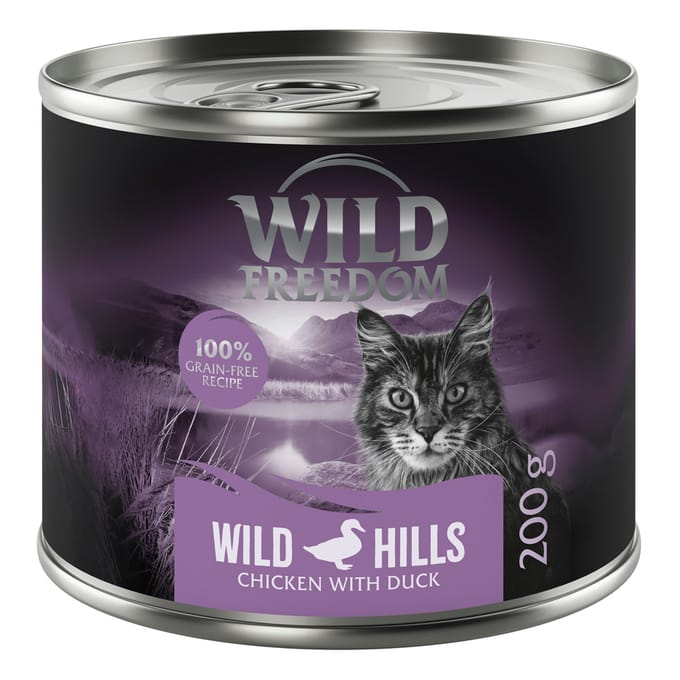 6x200g Adult Wild Hills Eend & Kip Wild Freedom Kattenvoer
