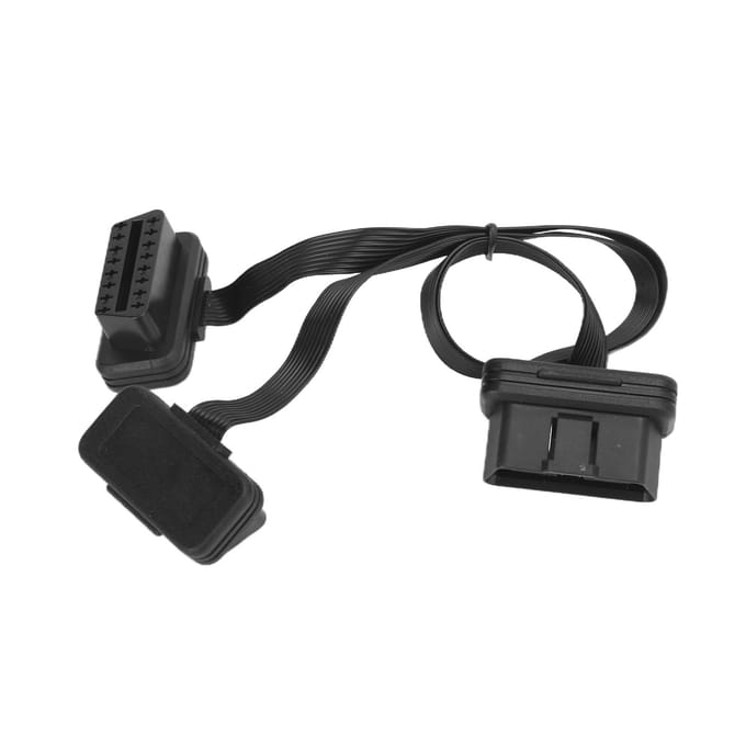 16-pins OBD2 Platte Verlengkabel 1 naar 2 Vrouwelijke Splitter Universeel Auto Auto Diagnostisch Hulpmiddel black