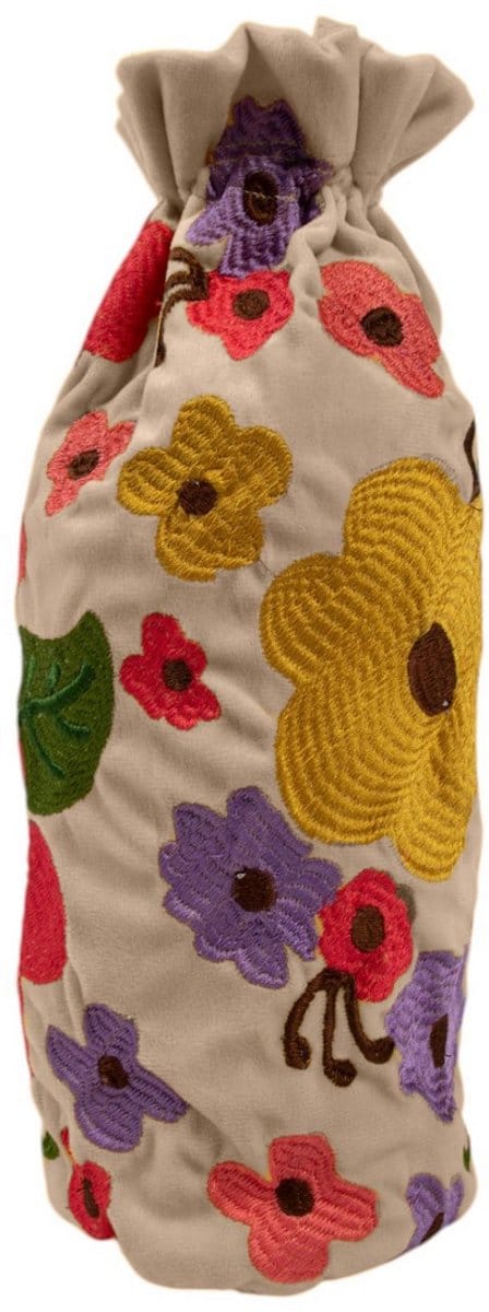Wijn fles hoes Joy off wit h37 x 12cm
