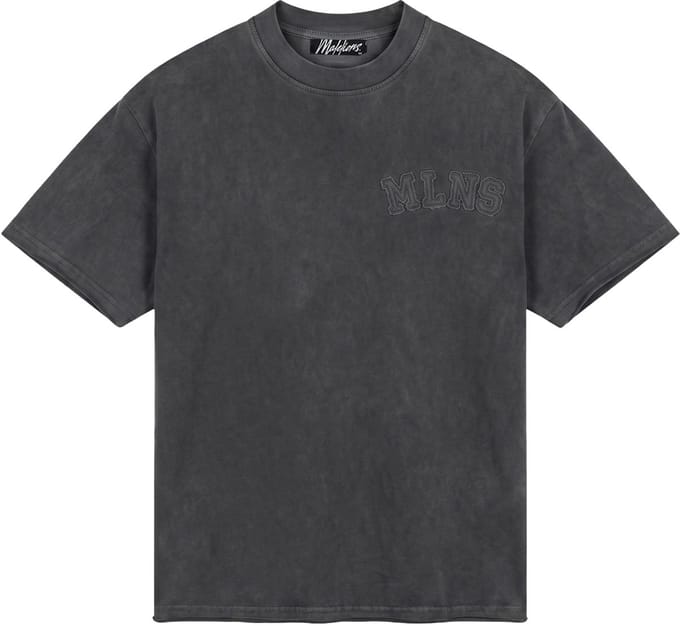 Malelions heavyweight applique t-shirt in de kleur grijs.