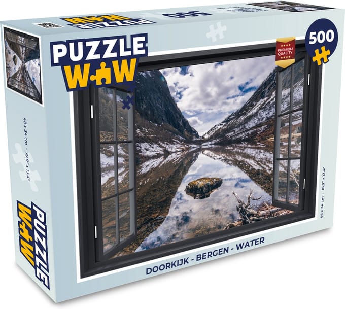 Puzzel Doorkijk - Bergen - Water - Legpuzzel - Puzzel 500 stukjes
