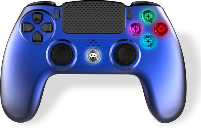 Freaks and Geeks Draadloze Controller - Touchpad - Verlichting - Vibratie - Metaal Blauw - PS4/PC