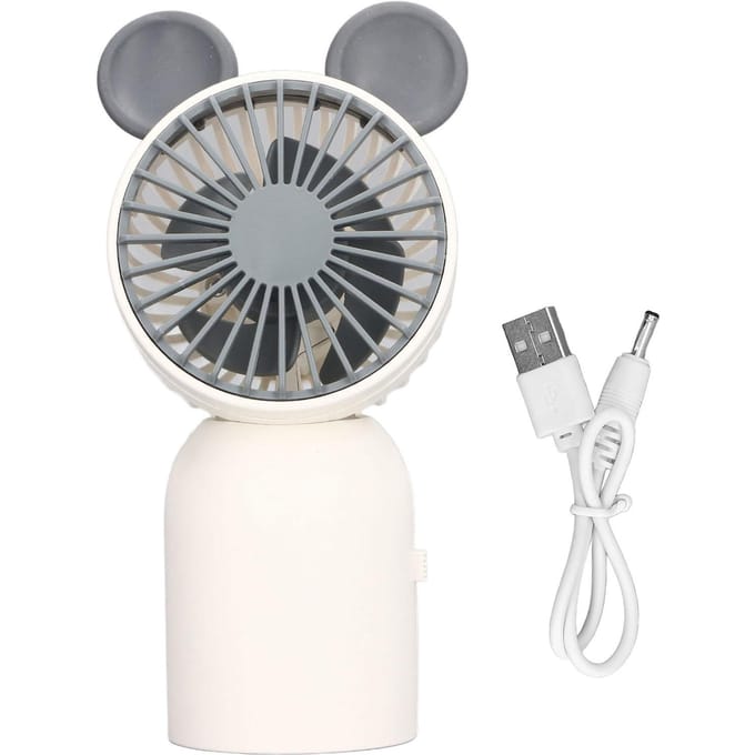 Handventilator Wit Mini Cartoon Schattige Muis Oor Vorm Draagbare Handventilator Student Desktop USB gray
