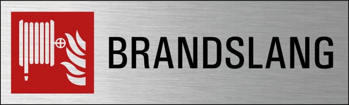 Brandslang deurbordje met zelfklevende strip