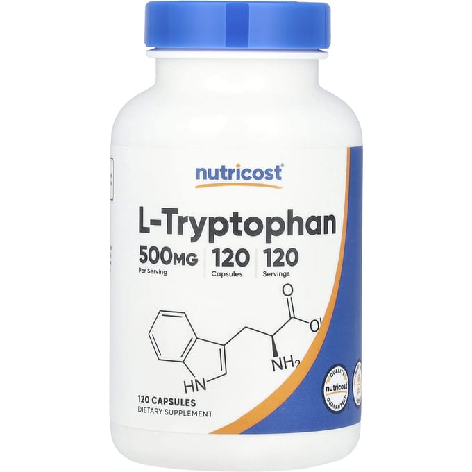 Nutricost, l-tryptophane, 500mg, 120 capsules