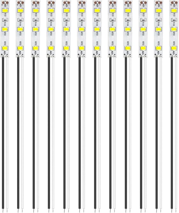 50 mm Voordraadstrips - 12 Stuks SMD LED 2335, 12-18V LED Strips voor Modelbouw Verlichting - Wit