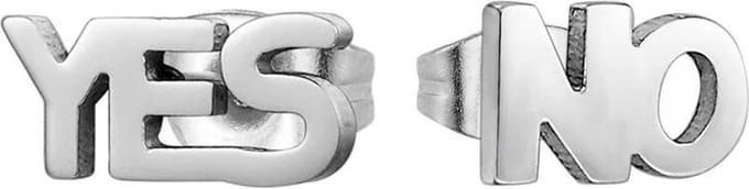 Fako Bijoux® - Oorbellen - Steker - RVS - Stainless Steel - Yes & No