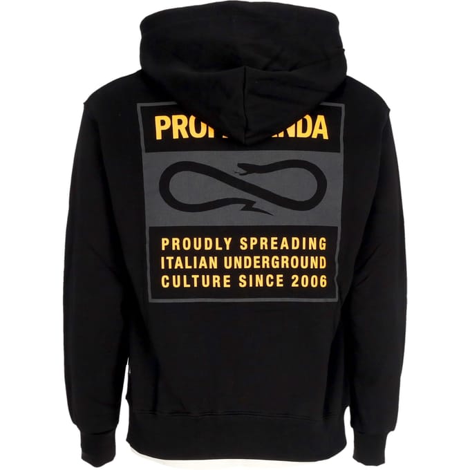 Mannen Hoodie Label Bicolor Hoodie zwart