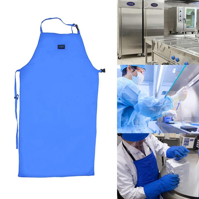 Veiligheid CryO Schort Cryogeen Ultra Lage Temperatuur Schort Stikstof Beschermend Blauw(100*65.5cm) blue