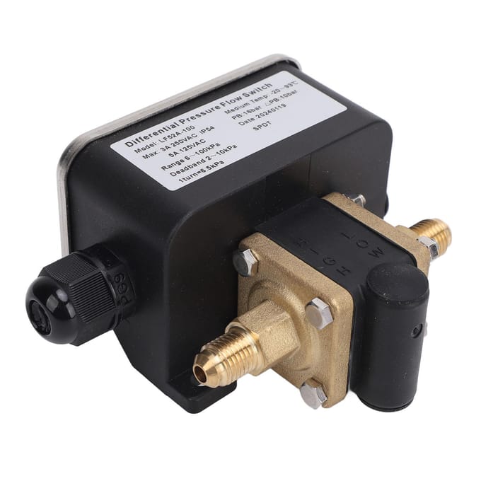 Drukverschilschakelaar RVS Instelbaar 2-draads 6-100kpa 125VAC 250VAC