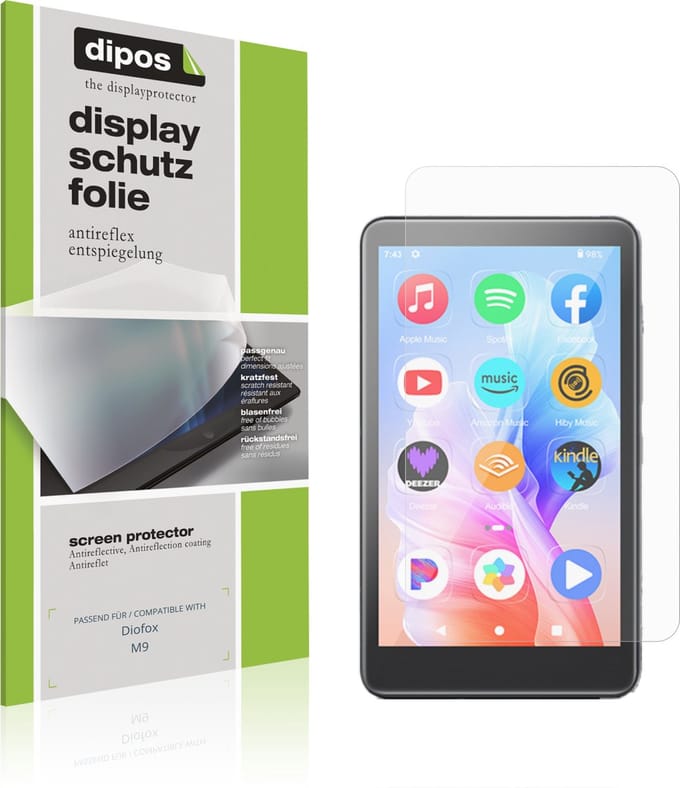 dipos – 4x Matte Beschermfolie geschikt voor Diofox M9 | Krasbestendige & antireflecterende Screenprotector Ultra-Thin