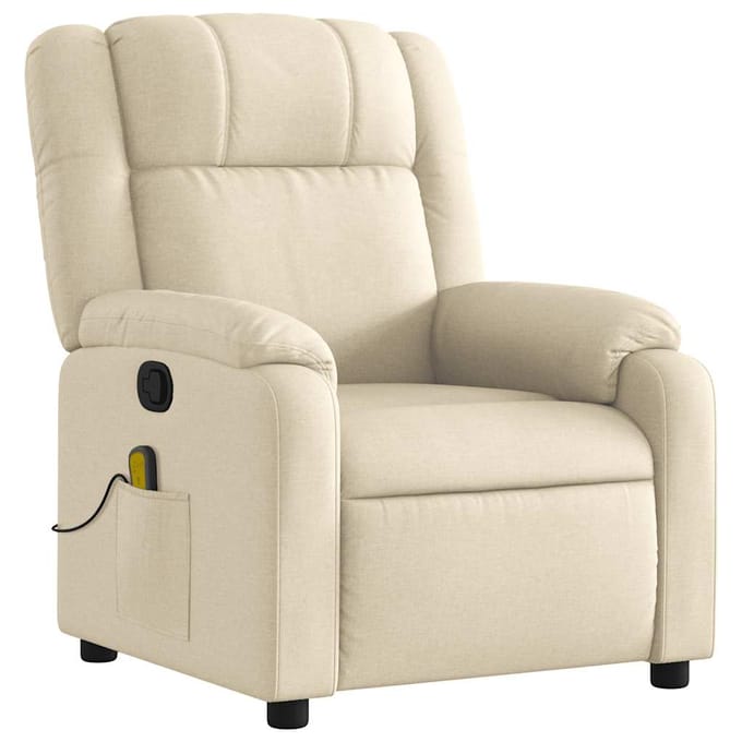 vidaXL - Massagestoel - met - crèmekleurige - stof