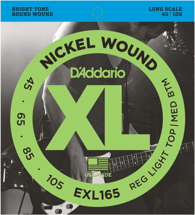 D'Addario EXL165 Nickel Wound Bassnaren (45-105)