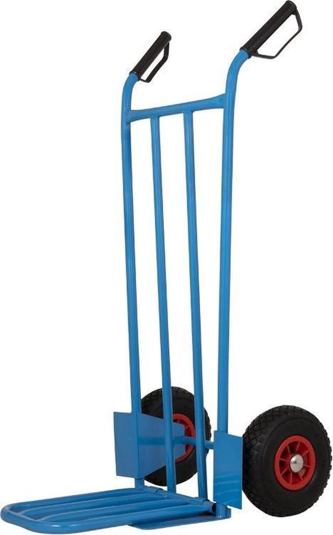 Steekwagen blauw met klep 200KG