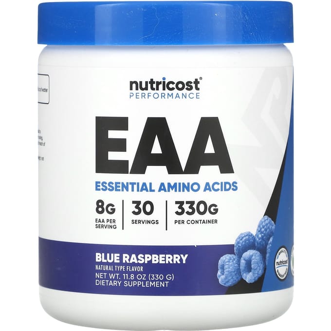 Nutricost, Acides Aminés Essentiels, Poudre, Framboise Bleue, 11,8 oz (330 g)