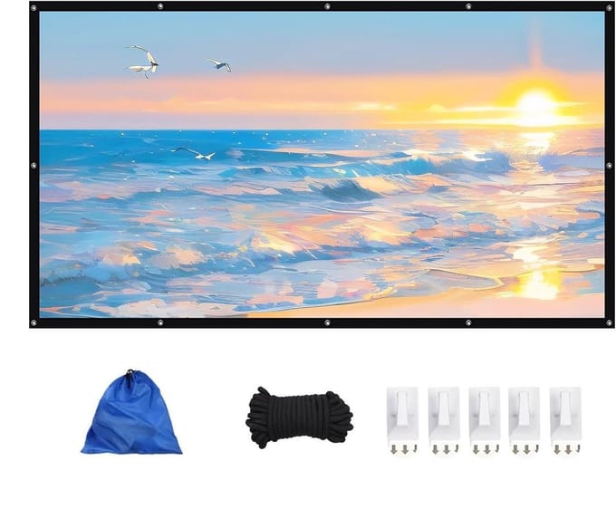 Opvouwbaar Projectiescherm - Filmscherm Buiten - Thuisbioscoop Ervaring - Kreukvrij Polyester - 60 inch - Wit