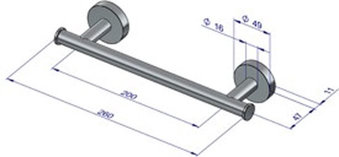 Plieger Como handdoekbeugel magnetisch 430mm chroom