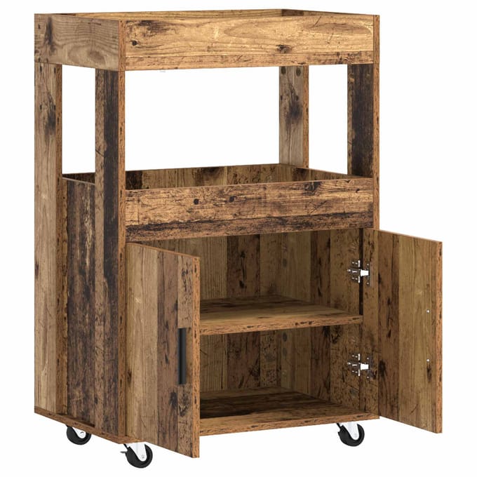 vidaXL - Bar - Kar - Oud - hout - 60 - x - 39.5 - x - 89 - cm - Bewerkt - hout