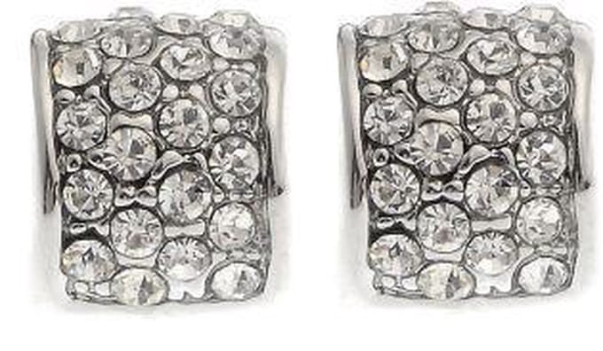 Behave - Oorstekers - Halve ring met strass - feestelijk accent - 0,9 cm