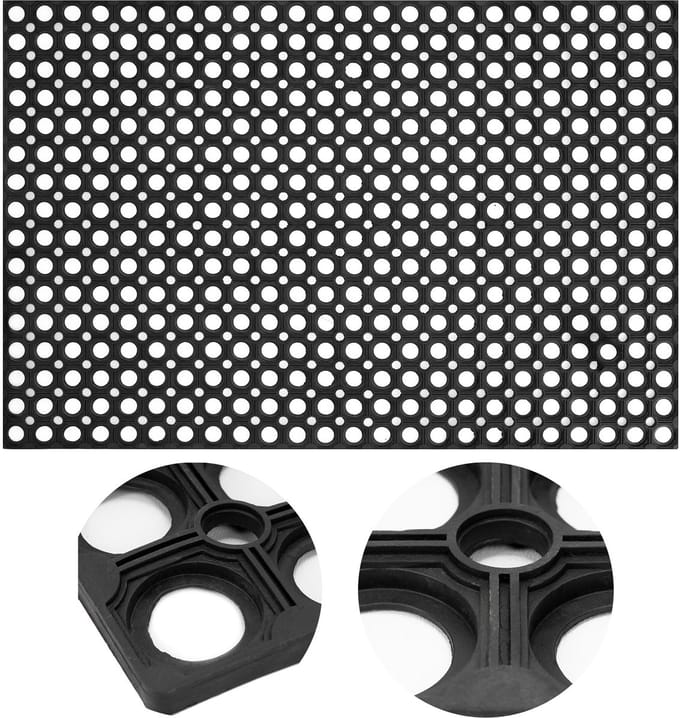 Springos Deurmat - Buitenmat - Droogloopmat - Anti -Slip - Grafiet/Zwart - 60 x 90 Cm