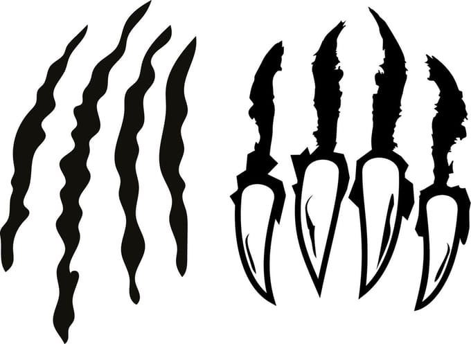 Auto - raam - deur - bumper - auto tuning sticker kras - klauw - scratches
