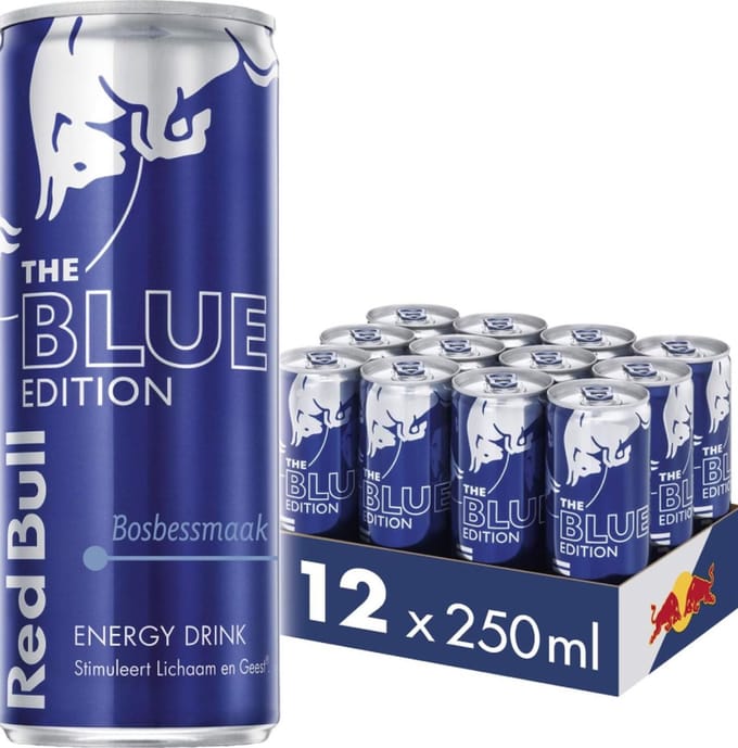Red Bull - Blue Edition Bosbes - Smaak van bosbes - 12 x 250 ml - Tray