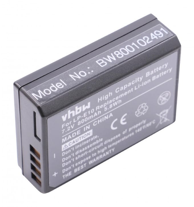 Camera accu compatibel met Canon LP-E10 / 800 mAh