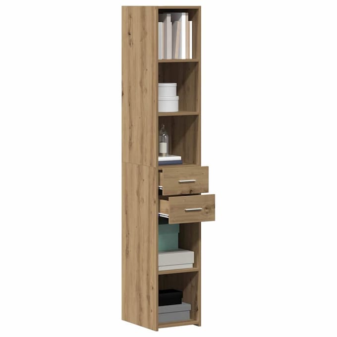 vidaXL - Boekenkast - Artisan - Eiken - 30 - x - 42,4 - x - 185,2 - cm