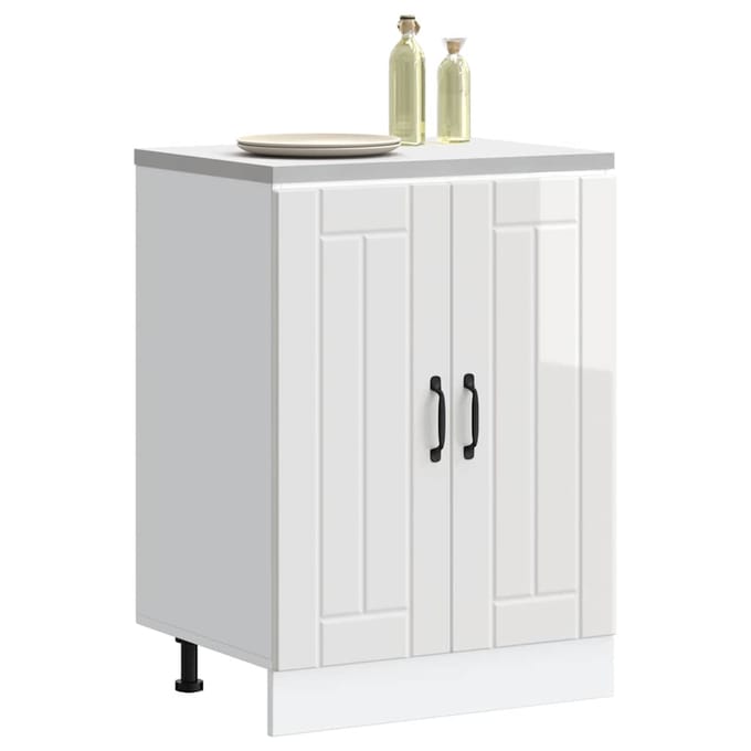 vidaXL - Spoelbakonderkast - Lucca - bewerkt - hout - hoogglans - wit