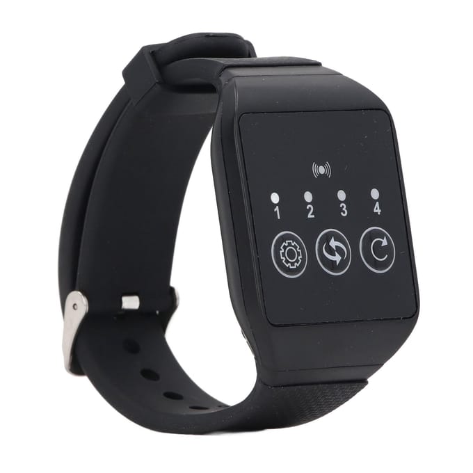 Draadloos Gast Klantenservice Oproepsysteem 1 Horloge en 2 Aanraakbellen voor Restaurant gray