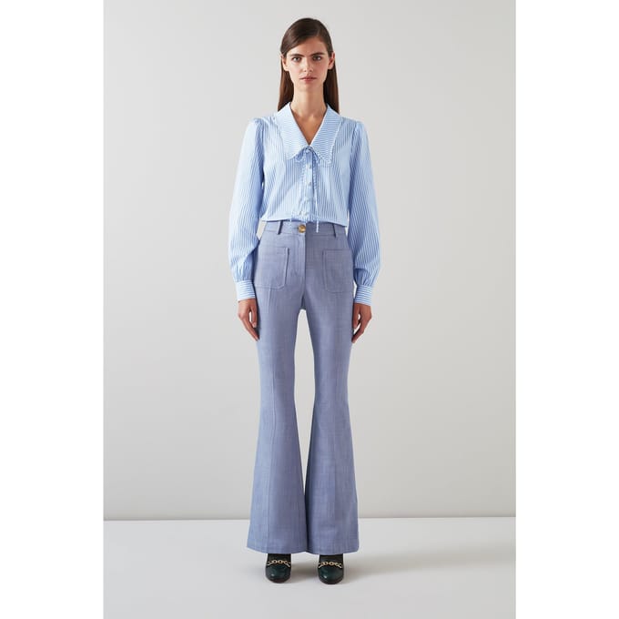 LK Bennett Tr Avery - Boot Cut Trous Light Blue Maat: 16 | Pantalons Outlet | Dames | Blauw