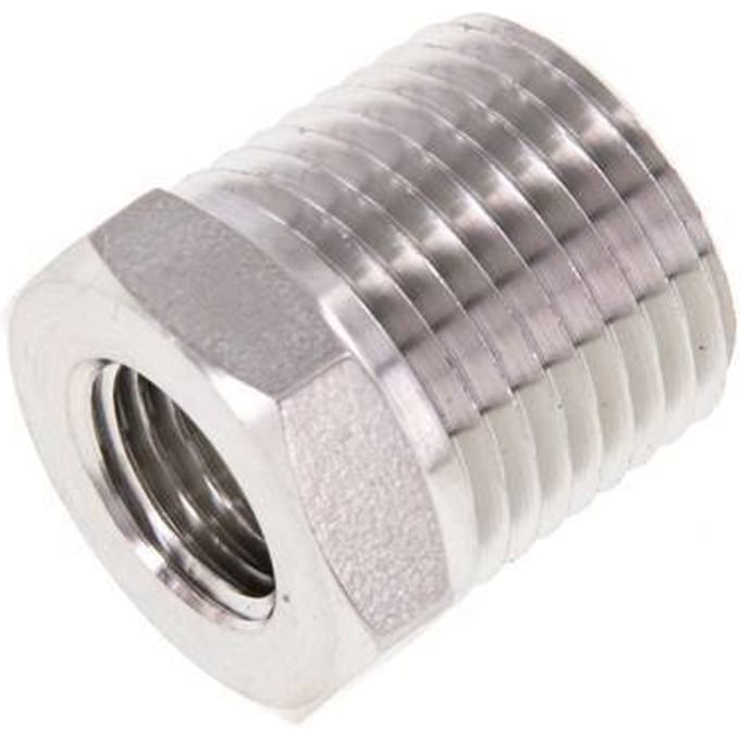 1/2'' NPT x 1/4'' NPT M/F RVS Verloopring 210 Bar - Hydrauliek - FL2S-MF-ST-012N-014N