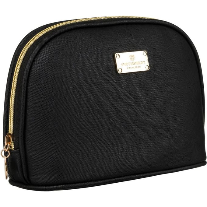 Peterson Kosmetische Tas - Dames - Elegant - Zwart - Saffiano