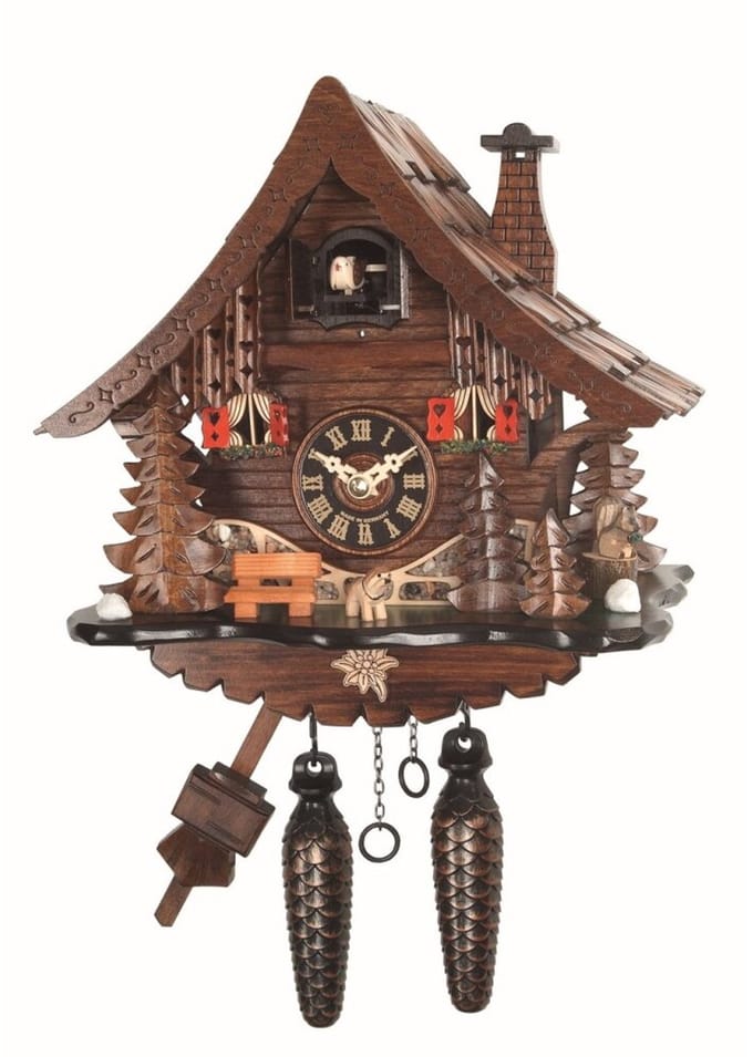 Engstler - 471_Q - Koekoeksklok - Kwarts - Notenhout - 25 cm