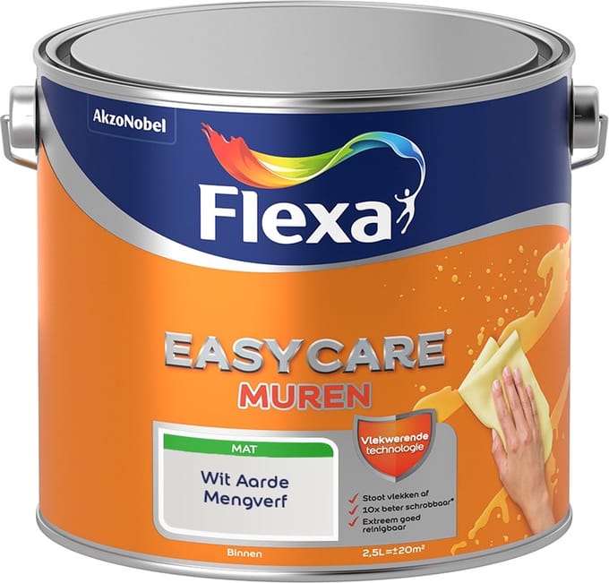 Flexa - Easycare Muren - Wit Aarde - Mengverf - 2,5 L