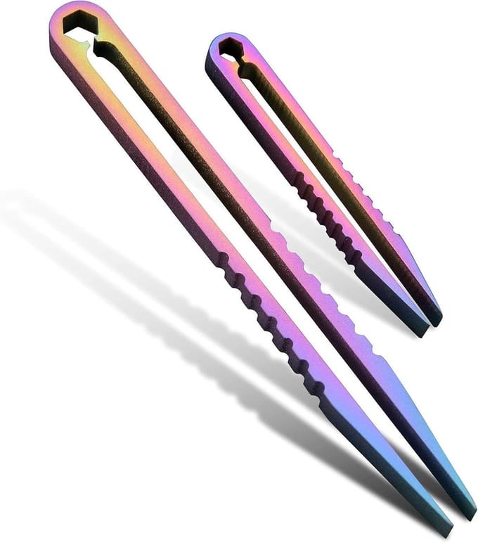 Mini Pincet Set - EDC Pincet - Outdoor Reizen - Titanium Legering - 2 stuks - Kleur