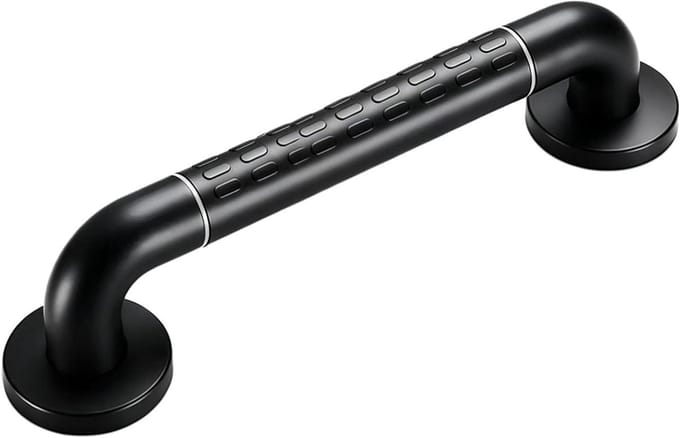 Antislip badkamerhandgreep - Veiligheidsbeugel douche - Veilig douchen - Geribbeld oppervlak - 60 cm - Zilver